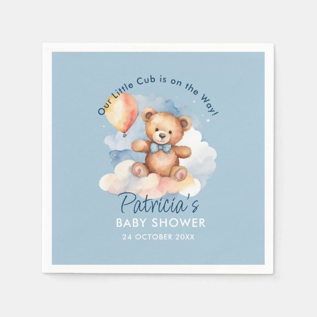 Wir können frühzeitig auf die Teddy Bear Babydusch Serviette (Vorderseite)