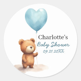 Wir können frühzeitig auf die Teddy Bear Blue Boy  Runder Aufkleber