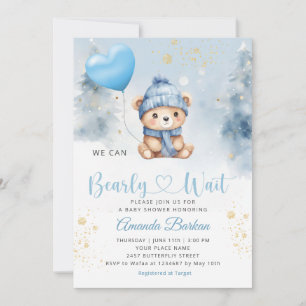 Wir können frühzeitig auf die Teddy Bear Boy Baby Einladung