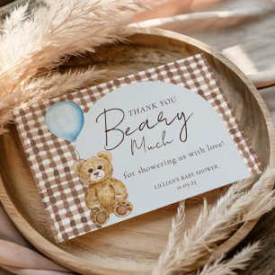 Wir können frühzeitig auf die Teddy Bear Boy Babyd Dankeskarte