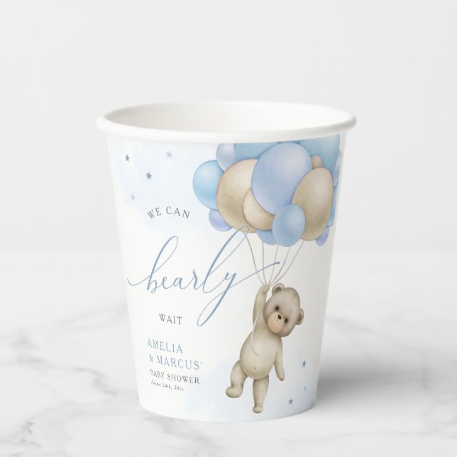 Wir können frühzeitig auf die Teddy Bear Boy Babyd Pappbecher (Vorderseite)
