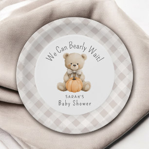 Wir können frühzeitig auf die Teddy Bear Boy Babyd Pappteller