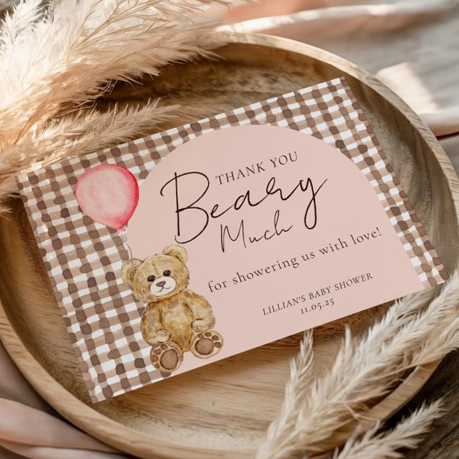 Wir können frühzeitig auf die Teddy Bear Girl Baby Dankeskarte (Von Creator hochgeladen)