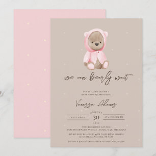 Wir können frühzeitig auf die Teddy Bear Girl Baby Einladung