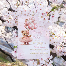 Wir können frühzeitig auf die Teddy Bear Girl Baby Einladung