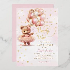 Wir können frühzeitig auf die Teddy Bear Girl Baby Folieneinladung