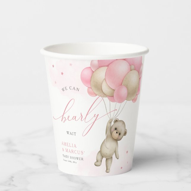 Wir können frühzeitig auf die Teddy Bear Girl Baby Pappbecher (Vorderseite)