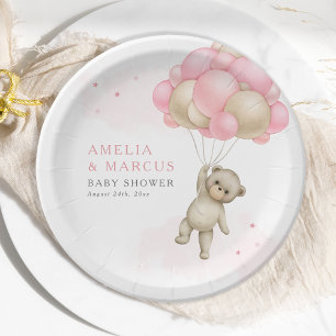 Wir können frühzeitig auf die Teddy Bear Girl Baby Pappteller