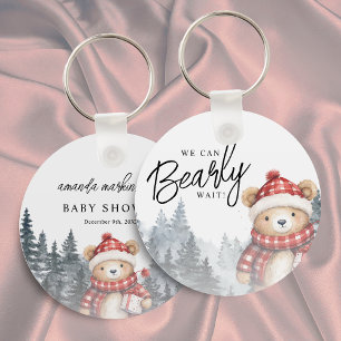Wir können frühzeitig auf die Winter Baby-Dusche w Schlüsselanhänger
