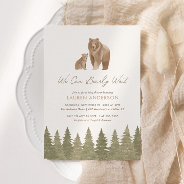 Wir können frühzeitig auf die Woodland Babydusche  Einladung (Von Creator hochgeladen)