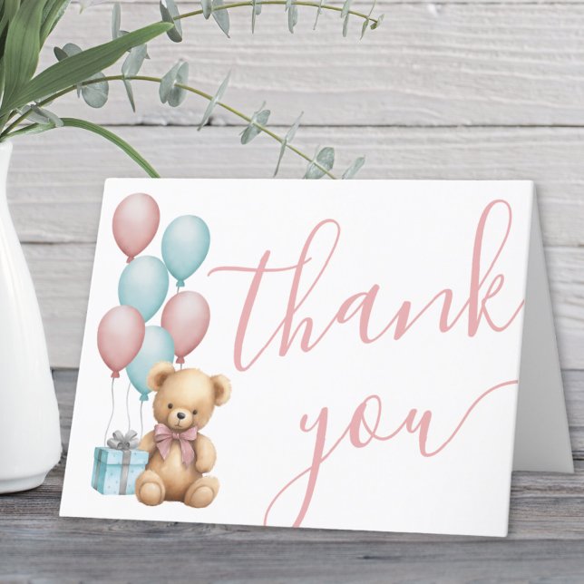 Wir können frühzeitig auf eine Babydusche warten Dankeskarte (We Can Bearly Wait Bear Baby Shower Thank You Card)