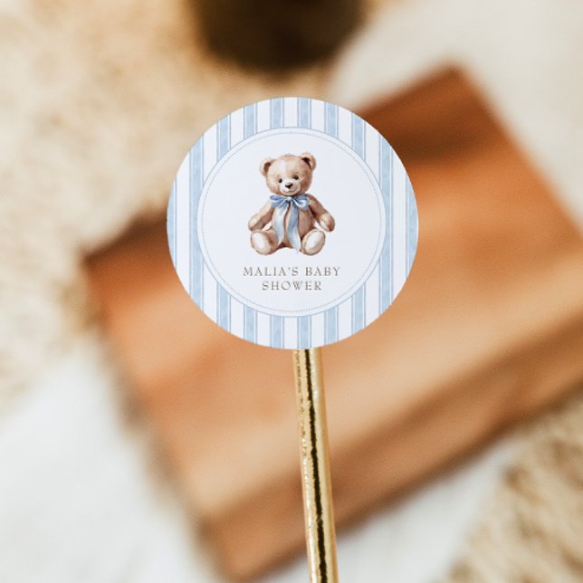 Wir können frühzeitig auf eine elegante Babyduschk Runder Aufkleber (Von Creator hochgeladen)