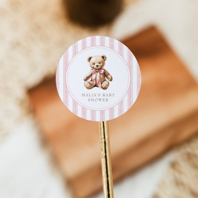 Wir können frühzeitig auf eine elegante Babyduschk Runder Aufkleber (Von Creator hochgeladen)