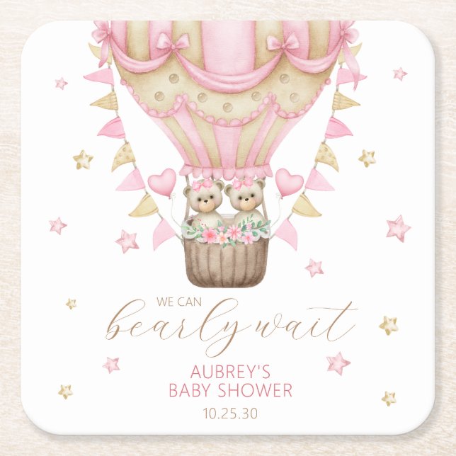 Wir können frühzeitig auf eine kleine Babydusche w Rechteckiger Pappuntersetzer (Vorderseite)