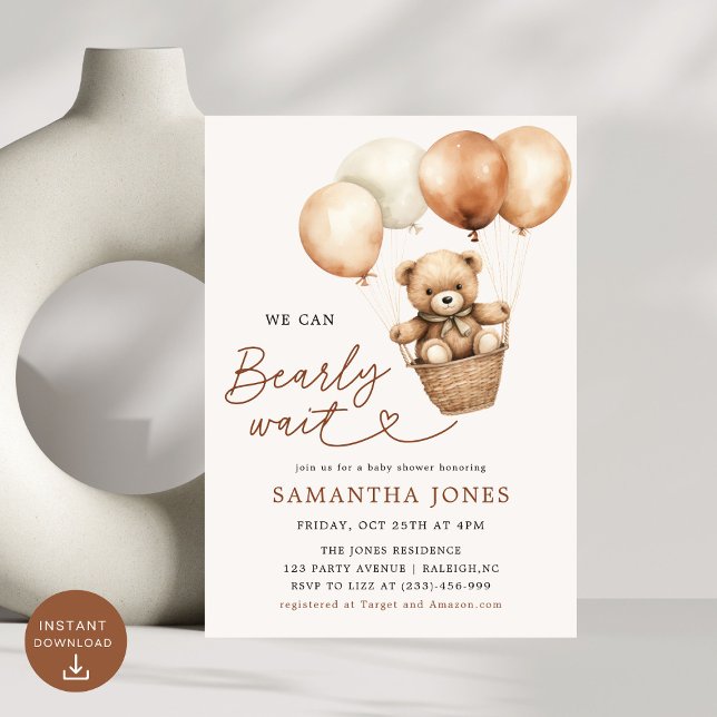 Wir können frühzeitig auf eine neutrale Babydusche Einladung (Von Creator hochgeladen)