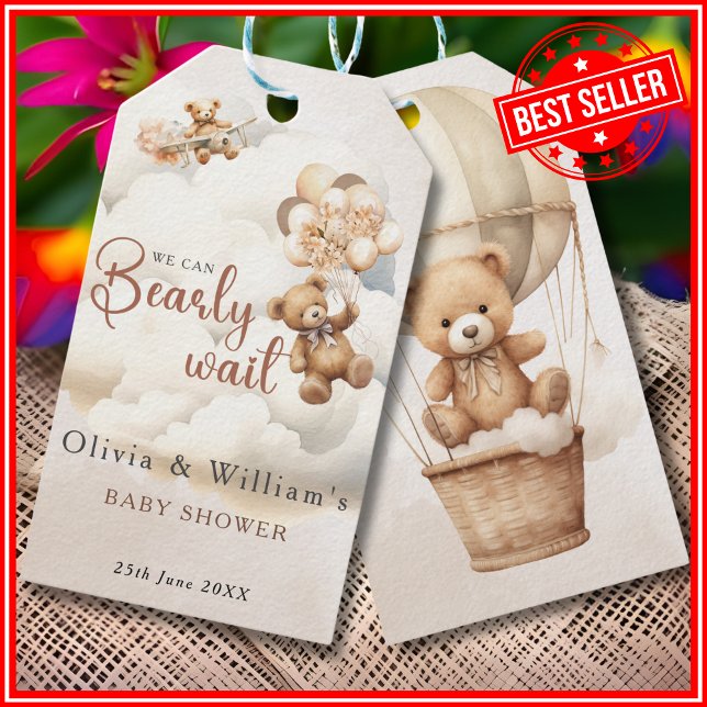 Wir können frühzeitig auf eine neutrale Babydusche Geschenkanhänger (Von Creator hochgeladen)