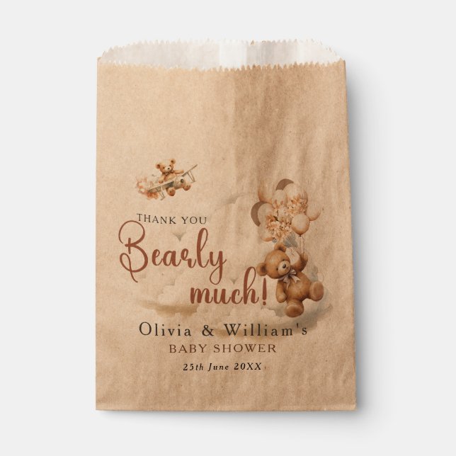 Wir können frühzeitig auf eine neutrale Babydusche Geschenktütchen (Vorderseite)