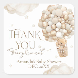 Wir können frühzeitig auf eine neutrale Babydusche Quadratischer Aufkleber