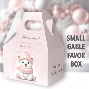 Wir können frühzeitig auf eine pinkfarbene Polar B Geschenkschachtel