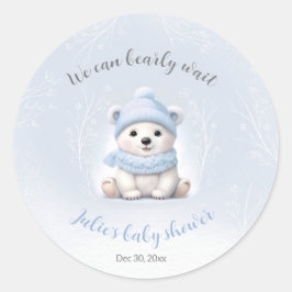 Wir können frühzeitig auf eine Polar Bear Blue Bab Runder Aufkleber