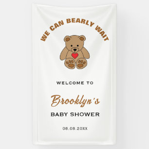 Wir können frühzeitig auf eine Teddy Bear Baby Dus Banner