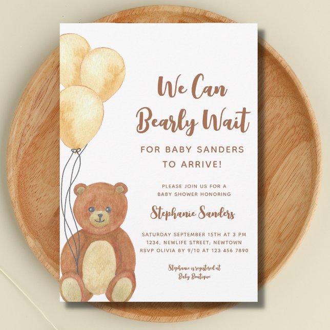 Wir können frühzeitig auf eine Teddy Bear Baby Dus Einladung (Von Creator hochgeladen)