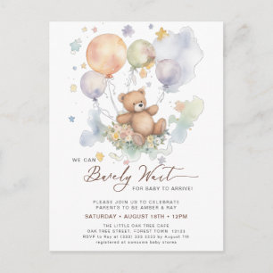 Wir können frühzeitig auf eine Teddy Bear Baby Dus Einladungspostkarte