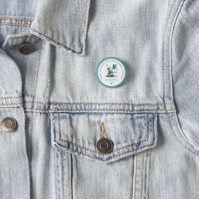 Wir können frühzeitig auf einen blauen Teddybär wa Button (Beispiel)