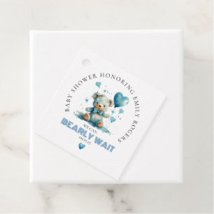 Wir können frühzeitig auf einen blauen Teddybär wa Geschenkanhänger