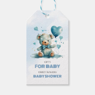 Wir können frühzeitig auf einen blauen Teddybär wa Geschenkanhänger