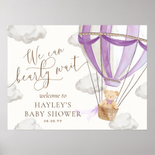 Wir können frühzeitig auf Lilac Baby Dusche warten Poster