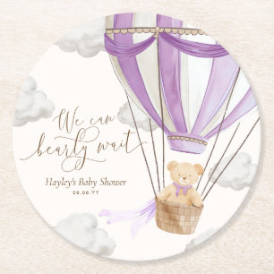 Wir können frühzeitig auf Lilac Teddy Bear Babydus Runder Pappuntersetzer