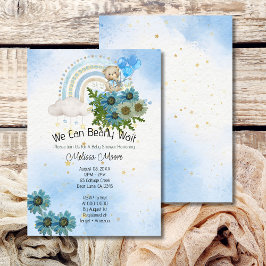 Wir können frühzeitig auf Regenbogen Boho Bärenjun Einladung