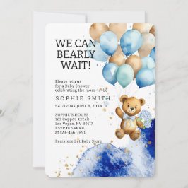 Wir können frühzeitig auf Royal Blue and Gold Baby Einladung