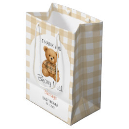 Wir können frühzeitig auf Teddy Baby Dusche warten Mittlere Geschenktüte