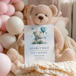 Wir können frühzeitig Baby Blue Teddy Bären warten Dankeskarte