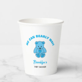 Wir können frühzeitig Baby Dusche Blue Teddy Bären Pappbecher
