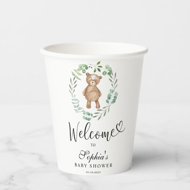 Wir können frühzeitig Babydusche warten Pappbecher (Vorderseite)