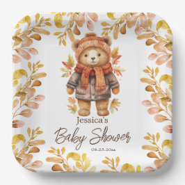 Wir können frühzeitig Blätter Babydusche warten Pappteller