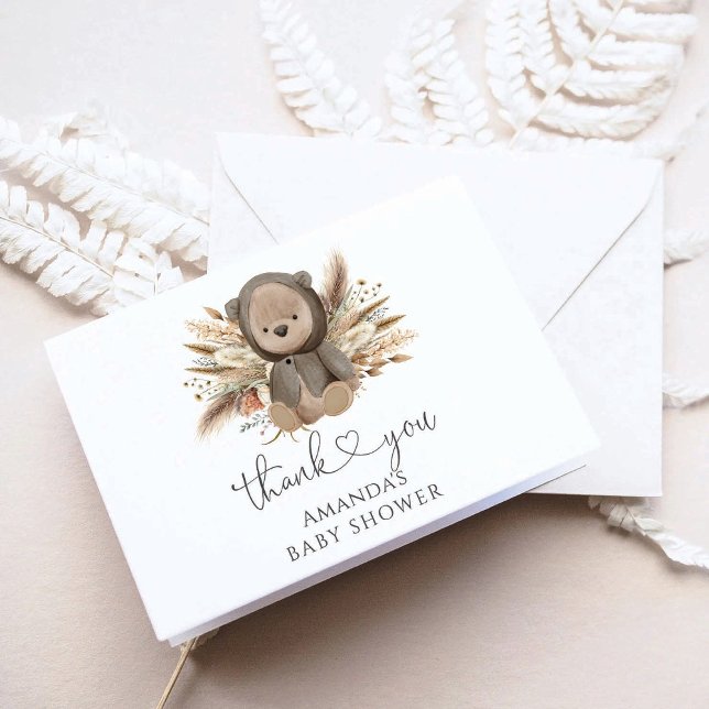 Wir können frühzeitig die Boho Bear Baby Dusche ab Dankeskarte (Von Creator hochgeladen)