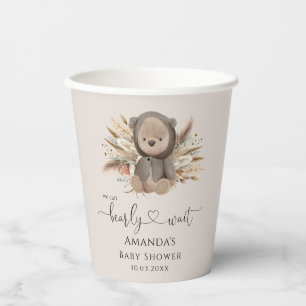Wir können frühzeitig die Boho Bear Baby Dusche ab Pappbecher