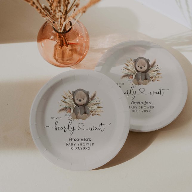 Wir können frühzeitig die Boho Bear Baby Dusche ab Pappteller (Von Creator hochgeladen)