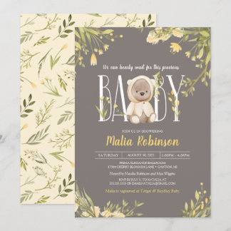 Wir können frühzeitig die gelbe Teddy Bear Babydus Einladung