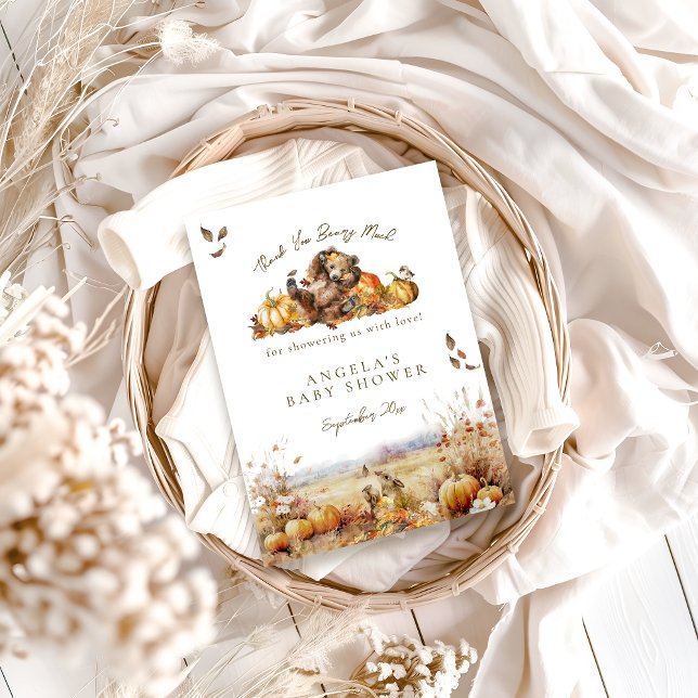 Wir können frühzeitig die Herbstwald-Babydusche ab Dankeskarte (Von Creator hochgeladen)