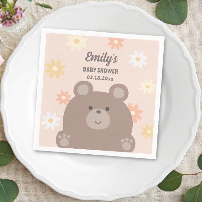 Wir können frühzeitig die Pink Daisies Girl Baby D Serviette (Von Creator hochgeladen)