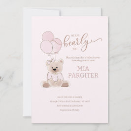 Wir können frühzeitig die Teddy Bear Pink Babydusc Einladung