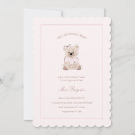 Wir können frühzeitig die Teddy Bear Pink Babydusc Einladung