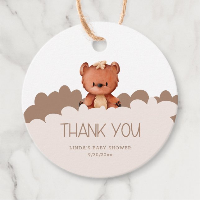 Wir können frühzeitig eine Bear Cloud Baby Dusche  Geschenkanhänger (Vorderseite)