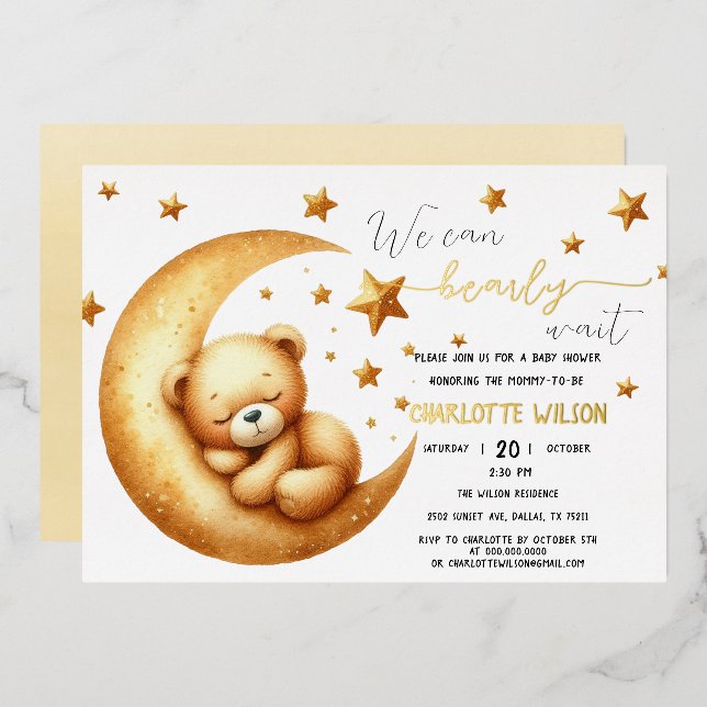 Wir können frühzeitig eine Niedliche Baby Bear Bab Folieneinladung (Vorderseite/Rückseite)