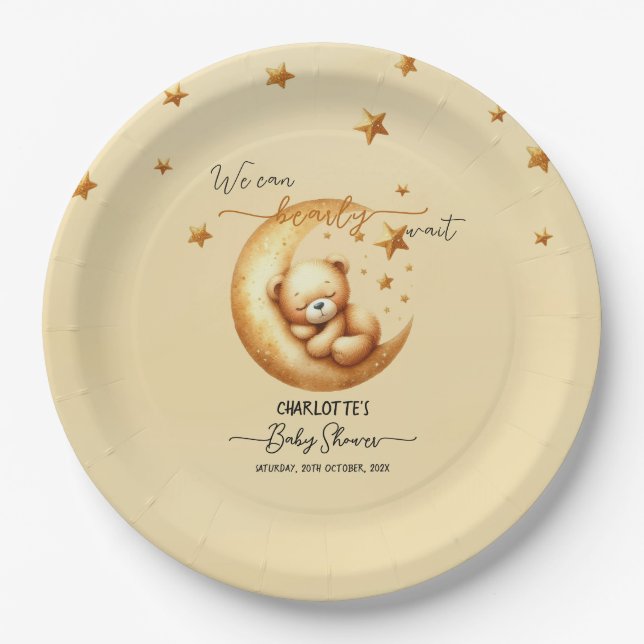 Wir können frühzeitig eine Niedliche Baby Bear Bab Pappteller (Vorderseite)